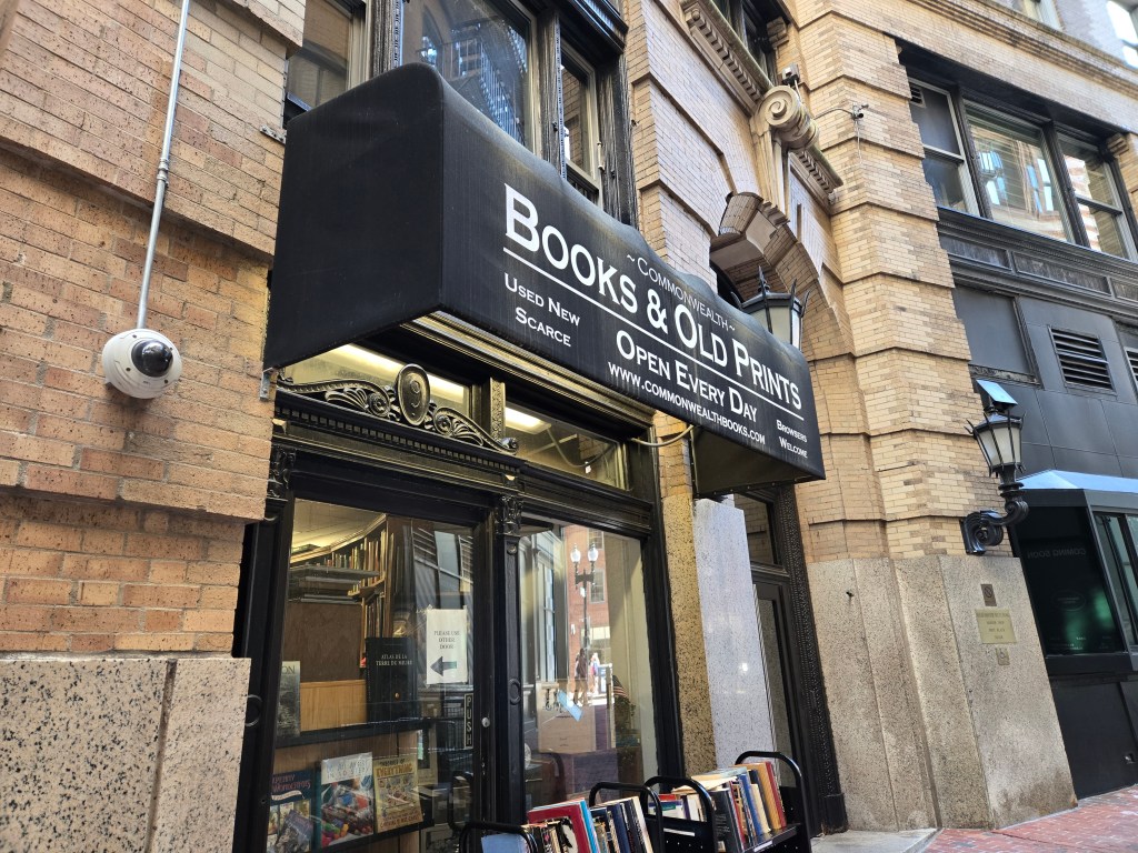 storefront hidden alley entrance Commonwealth Books used bookstore Downtown Crossing Boston