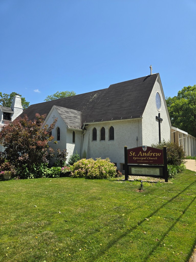 storefront for The Book Nook within St. Andrew’s Episcopal Church used books bookstore in Grayslake Illinois