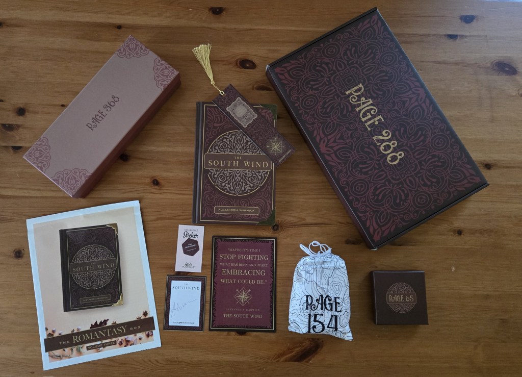 Once Upon a Book Club Romantasy Box featuring The South Wind by Alexandria Warwick, unboxing and review